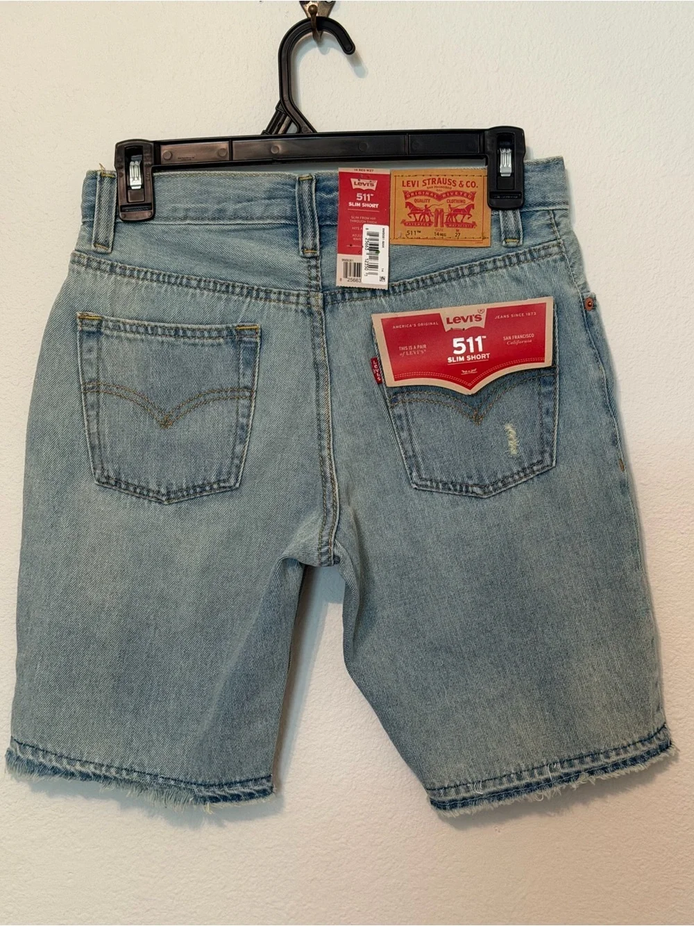 Levi's Boy's 511 Slim Distressed Denim Shorts 14REG